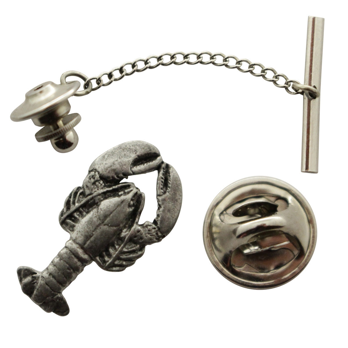 Lobster Tie Tack ~ Antiqued Pewter ~ Tie Tack or Pin ~ Sarah's Treats & Treasures